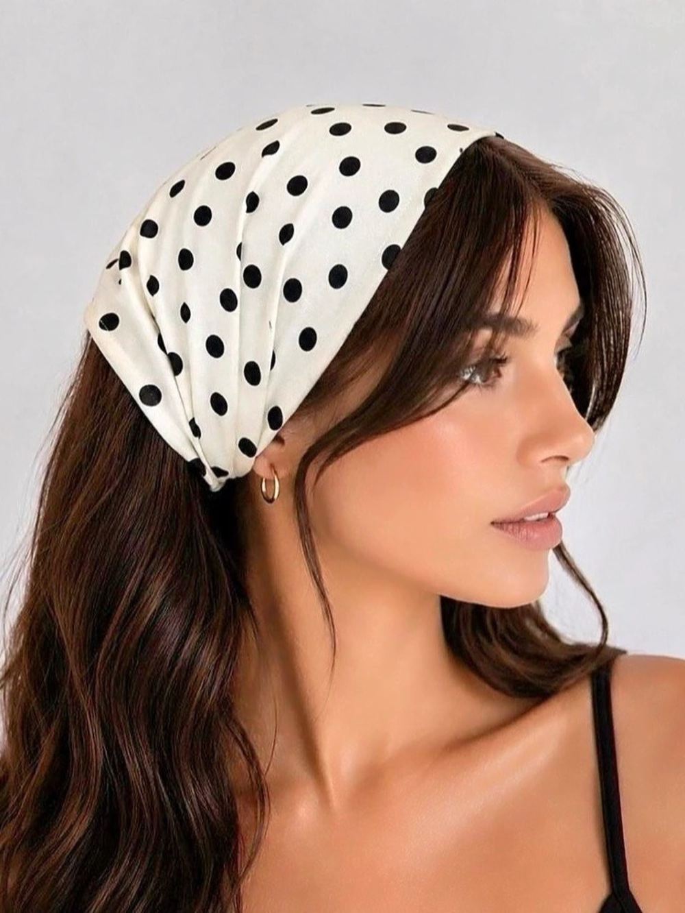 Polka Dot Headband in Cream & Black